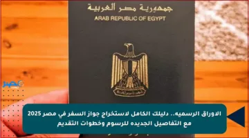 الأوراق الرسمية.. دليلك الكامل لاستخراج جواز السفر في مصر 2025 مع التفاصيل الجديدة للرسوم وخطوات التقديم